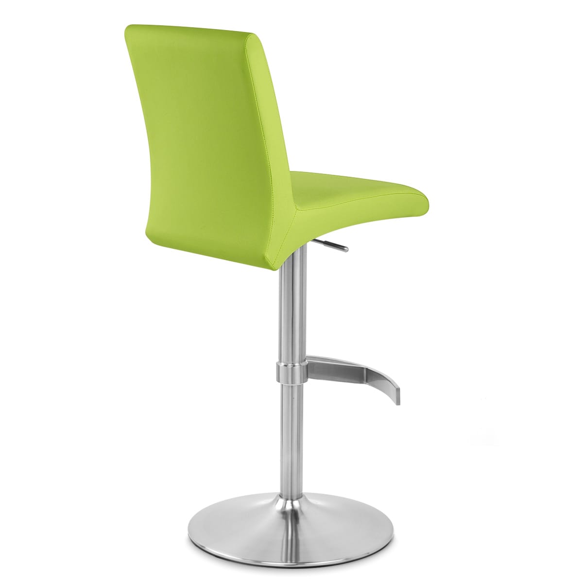 Sgabello Ecopelle Cromo Satinato - Deluxe High Back Verde
