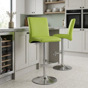 Sgabello Ecopelle Cromo Satinato - Deluxe High Back Verde