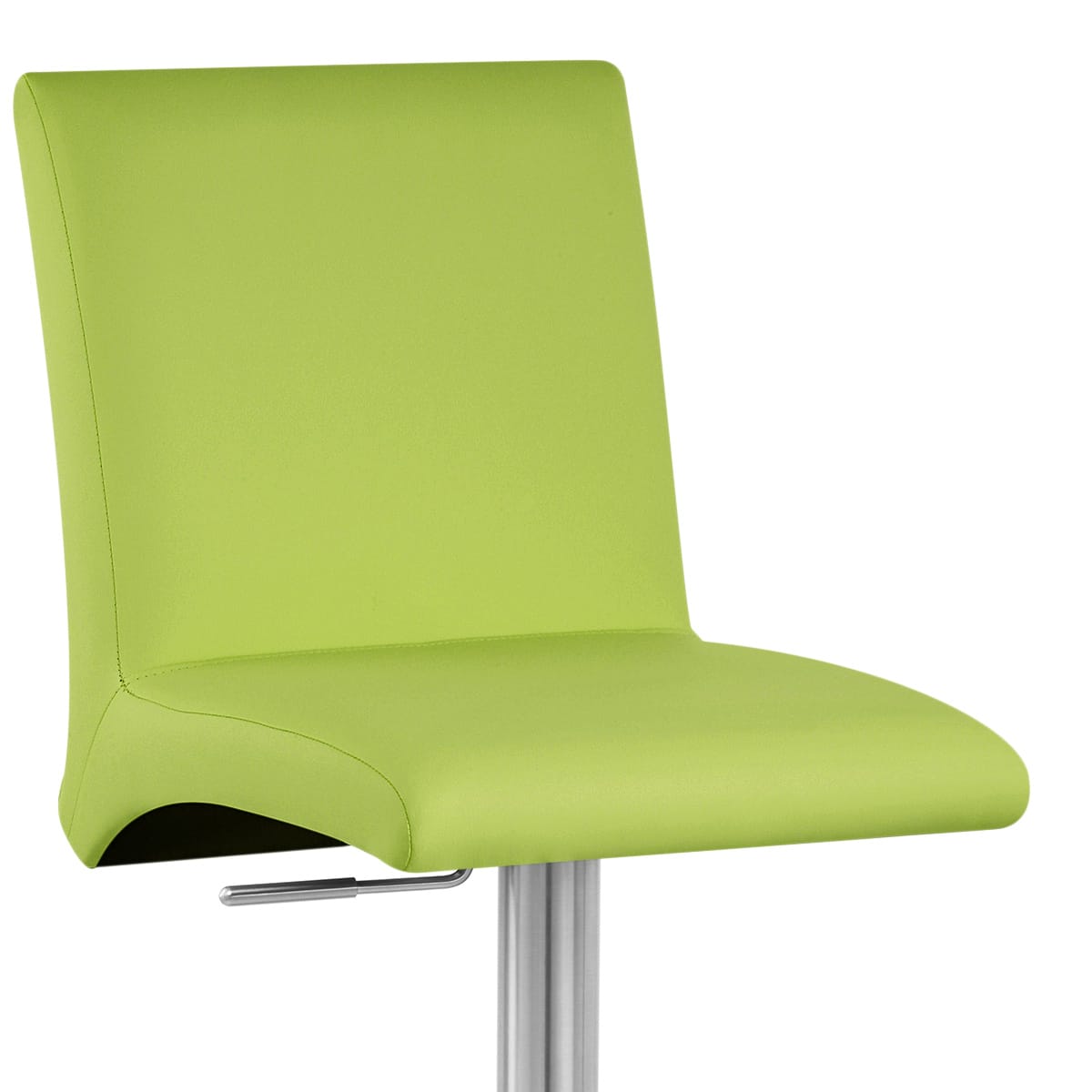 Sgabello Ecopelle Cromo Satinato - Deluxe High Back Verde