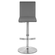 Sgabello Ecopelle Cromo Satinato - Deluxe High Back Grigio