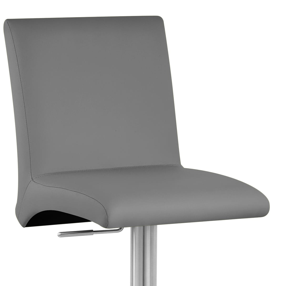Sgabello Ecopelle Cromo Satinato - Deluxe High Back Grigio