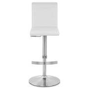 Kunstleder Barhocker Gebürstet - Deluxe High Back Weiß
