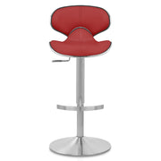 Sgabello Pelle Cromo Satinato - Felix Deluxe Rosso