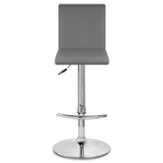 Kunstleder Barhocker Chrom - Deluxe High Back Grau