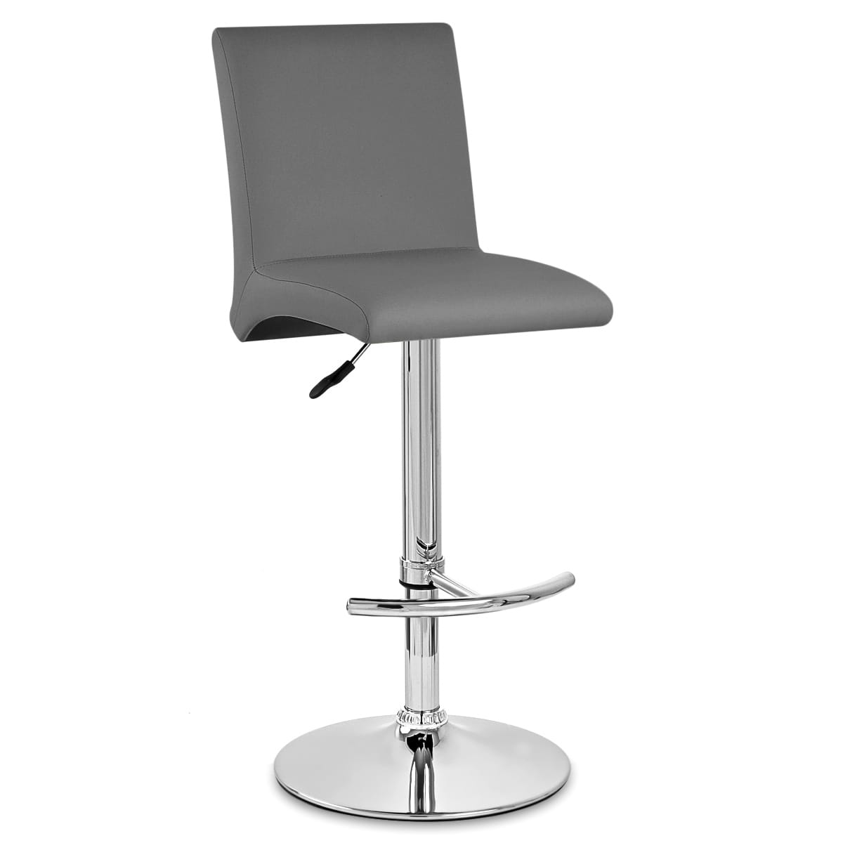 Kunstleder Barhocker Chrom - Deluxe High Back Grau