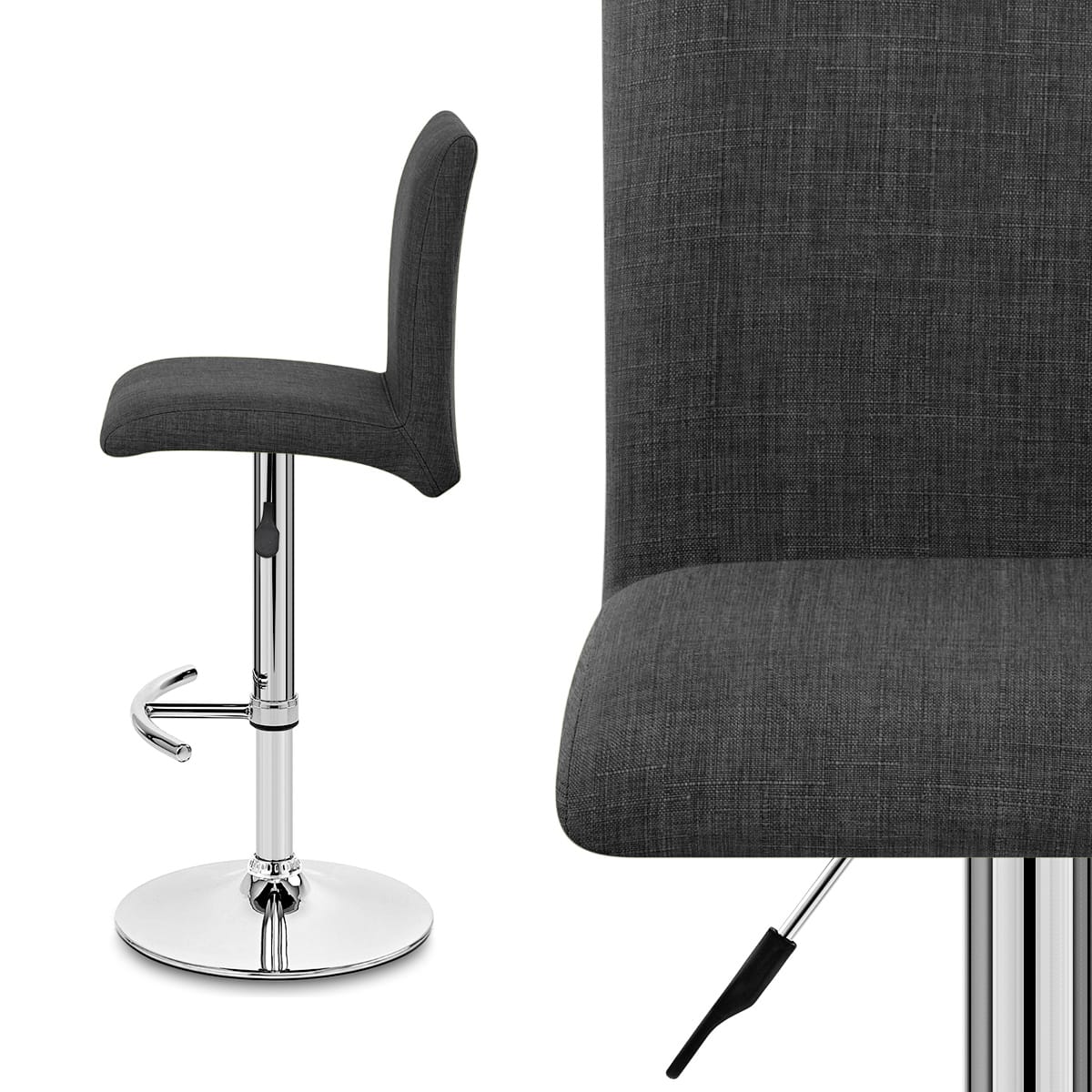 Sgabello in Tessuto - Deluxe High Back Grigio