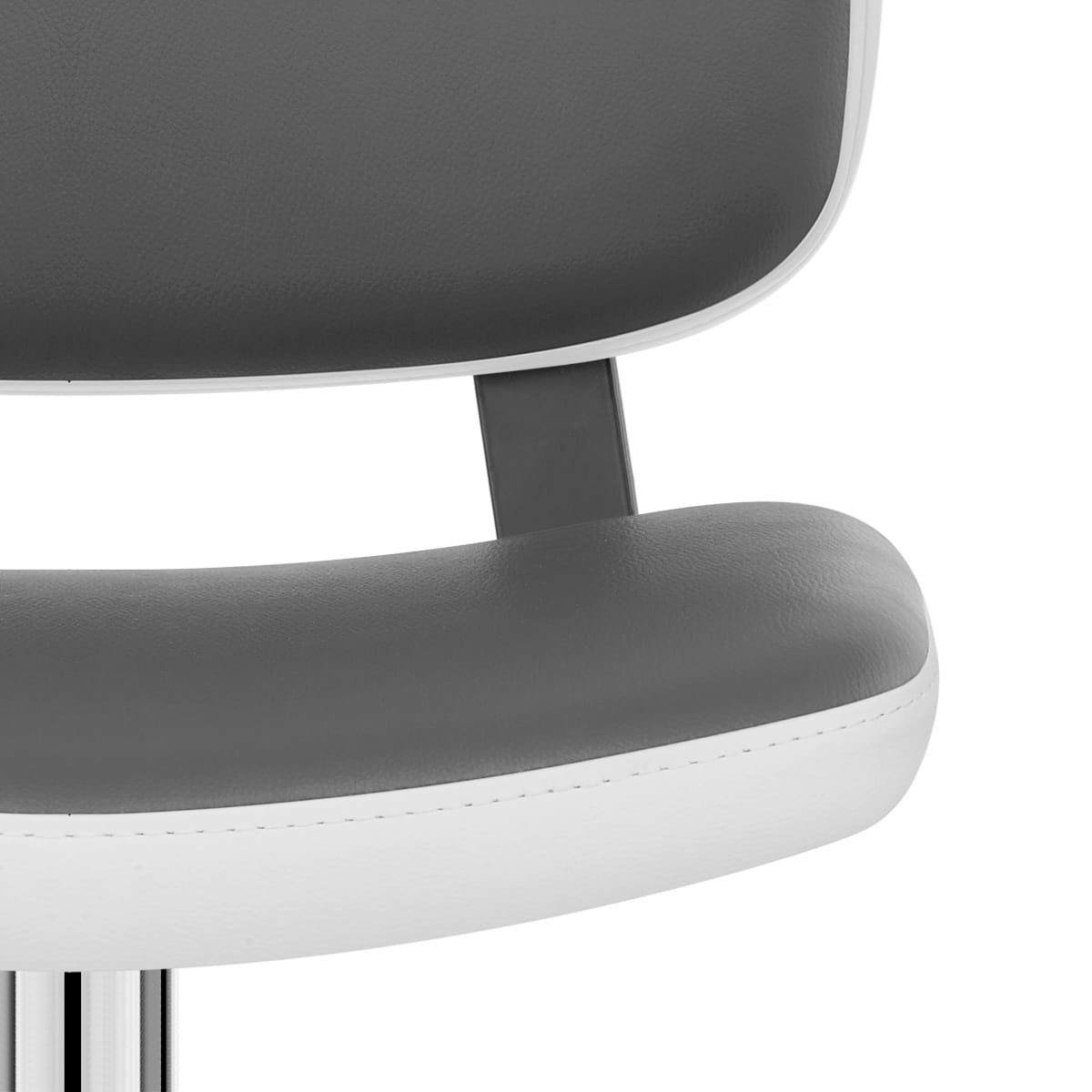 Sgabello Similpelle Cromato - Edge Grigio
