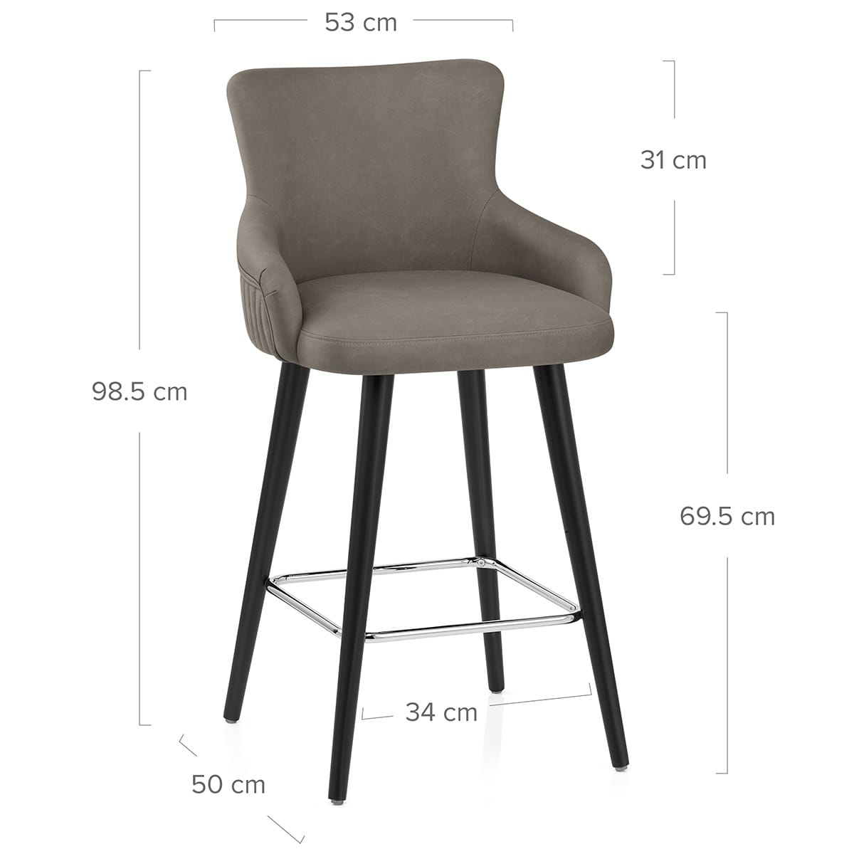 Barhocker Kunstleder - Diablo Grau