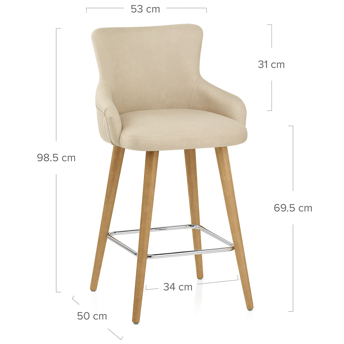 Holzbarhocker Kunstleder - Diablo Beige