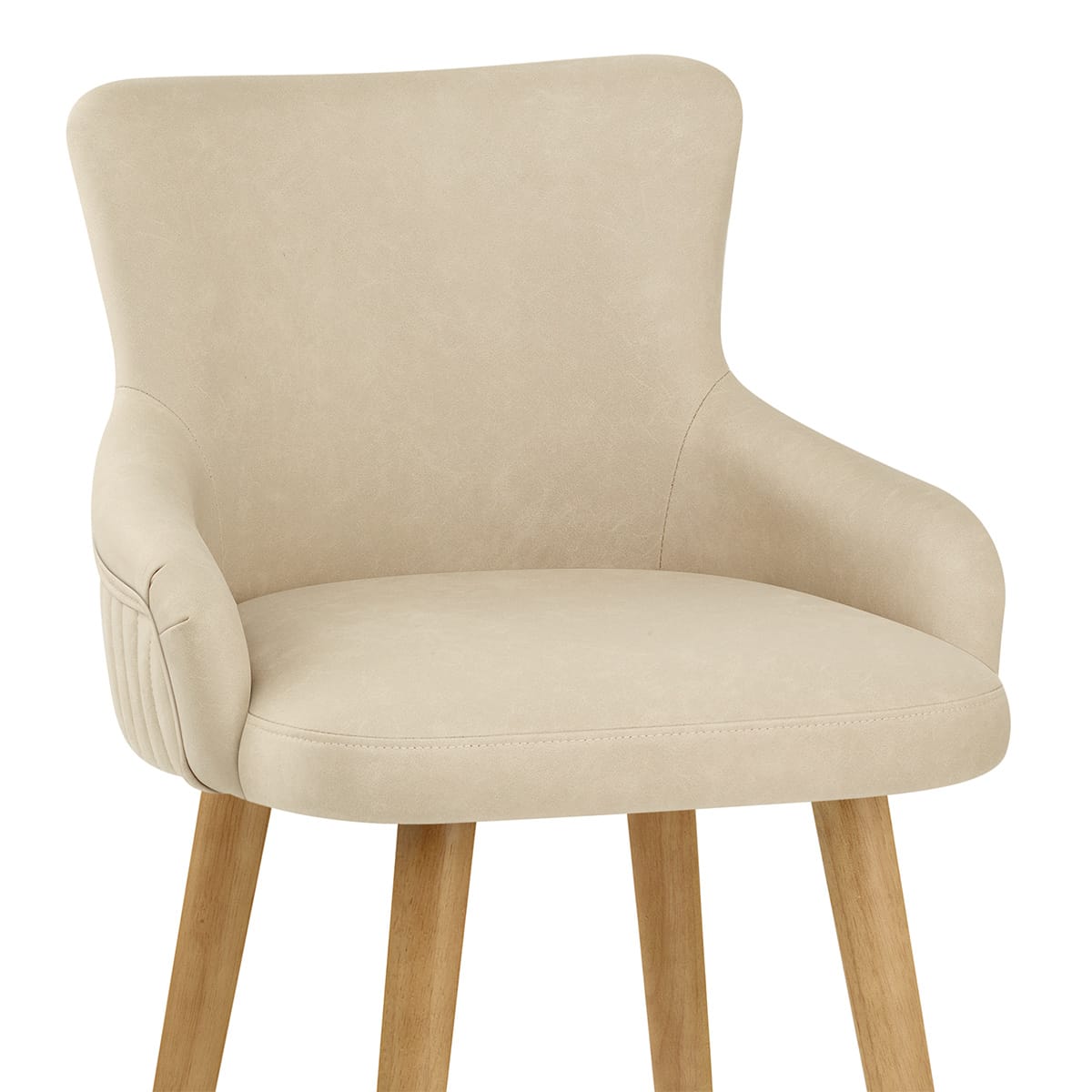 Holzbarhocker Kunstleder - Diablo Beige
