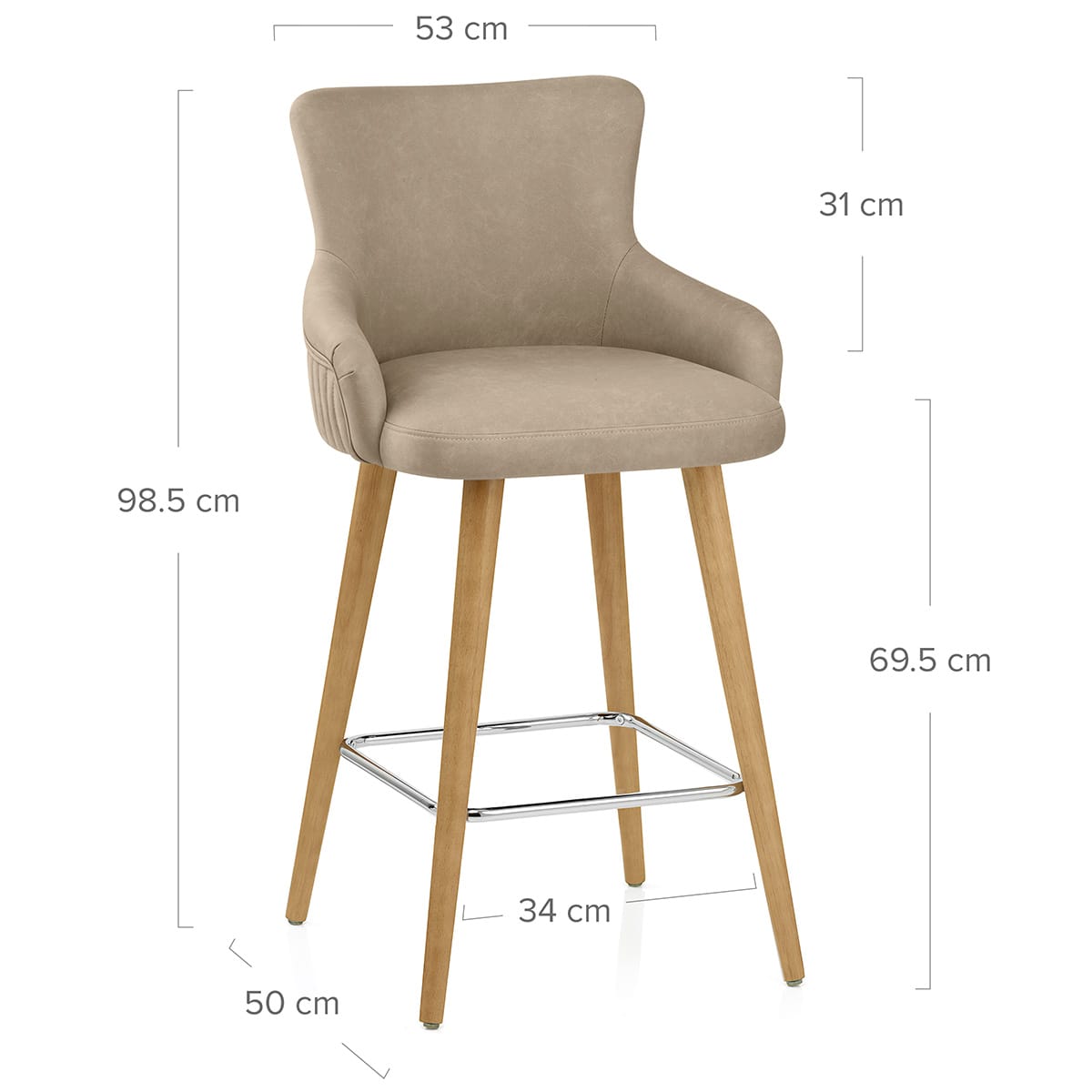 Holzbarhocker Kunstleder - Diablo Braungrau
