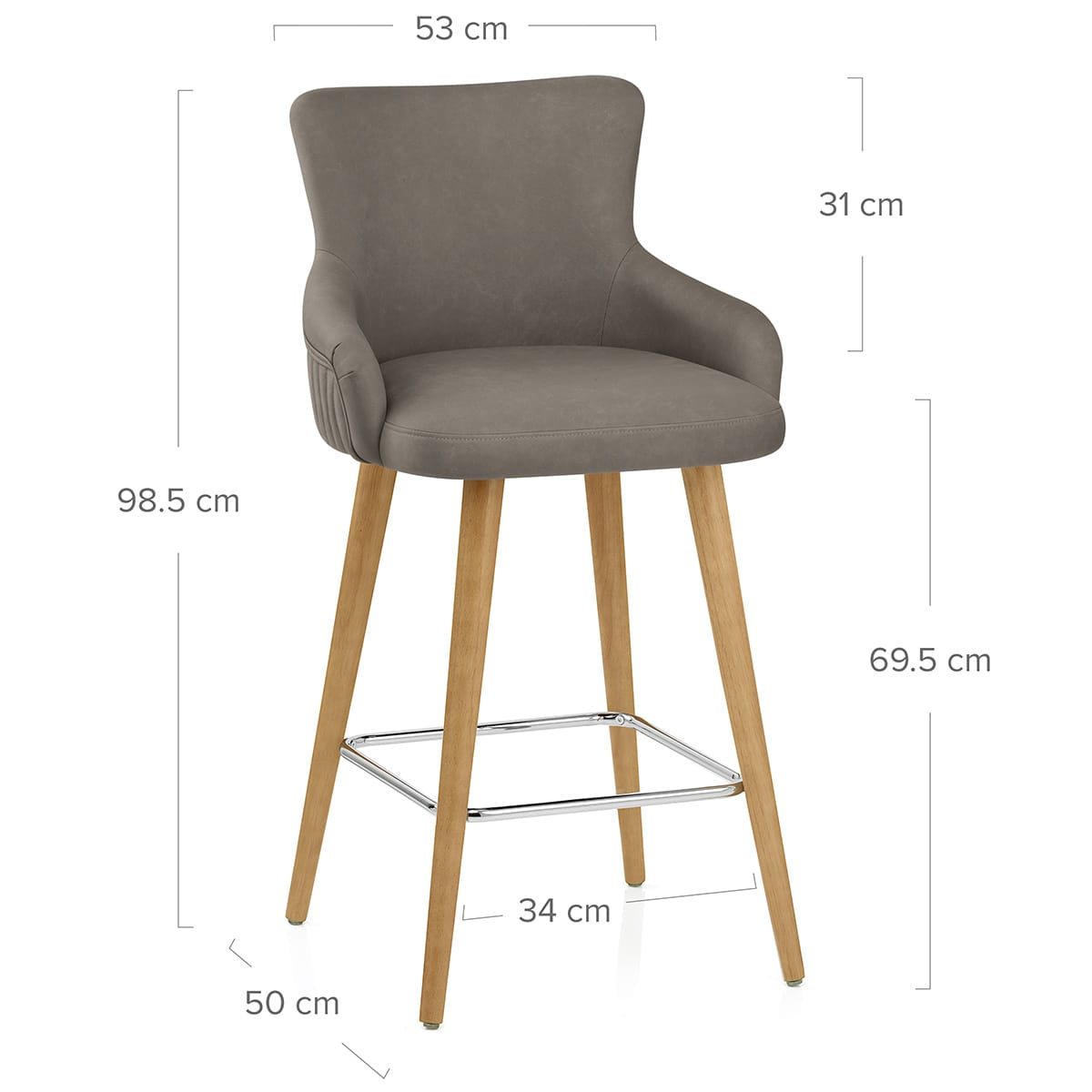 Sgabello Ecopelle - Diablo Legno Grigio