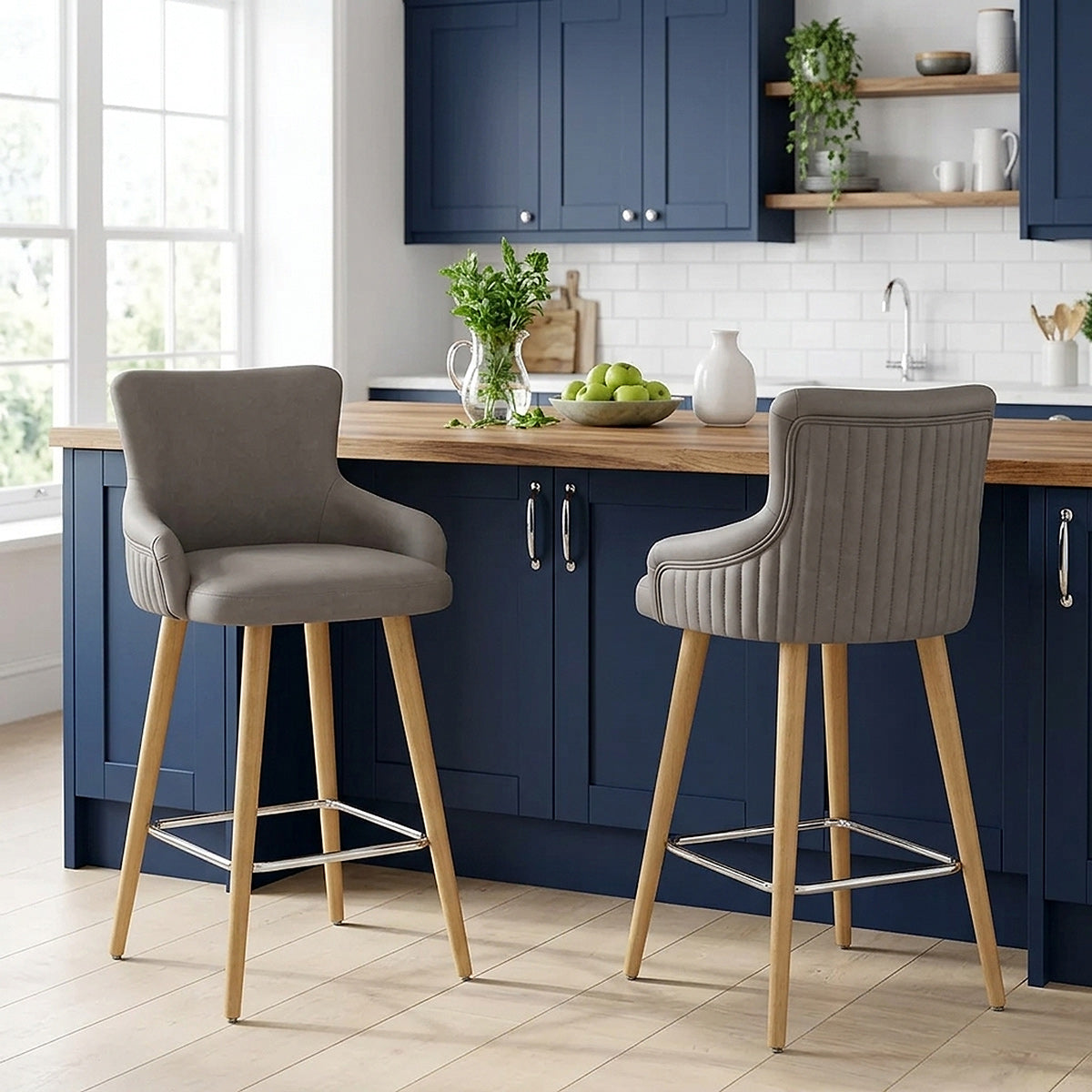 Sgabello Ecopelle - Diablo Legno Grigio