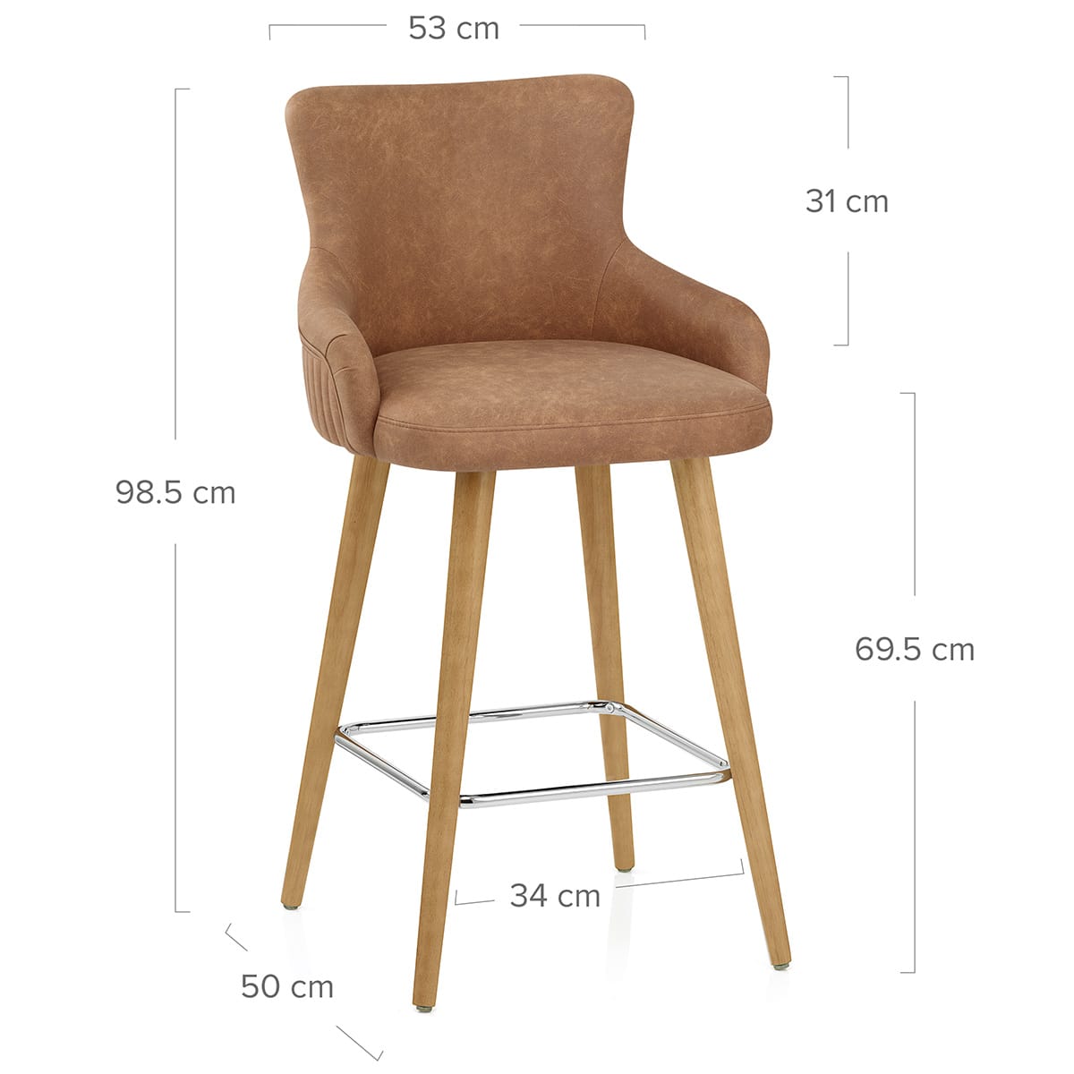 Sgabello Ecopelle - Diablo Legno Marrone