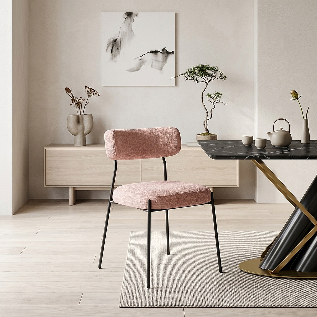 Esszimmerstuhl Stoff - Diana Pink