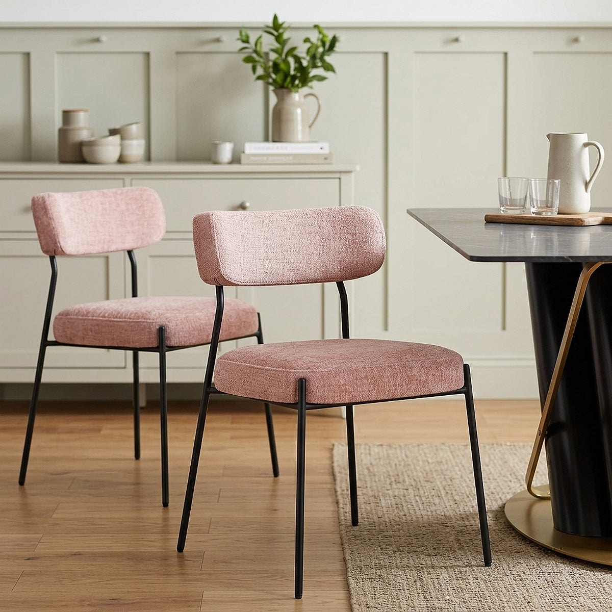 Esszimmerstuhl Stoff - Diana Pink