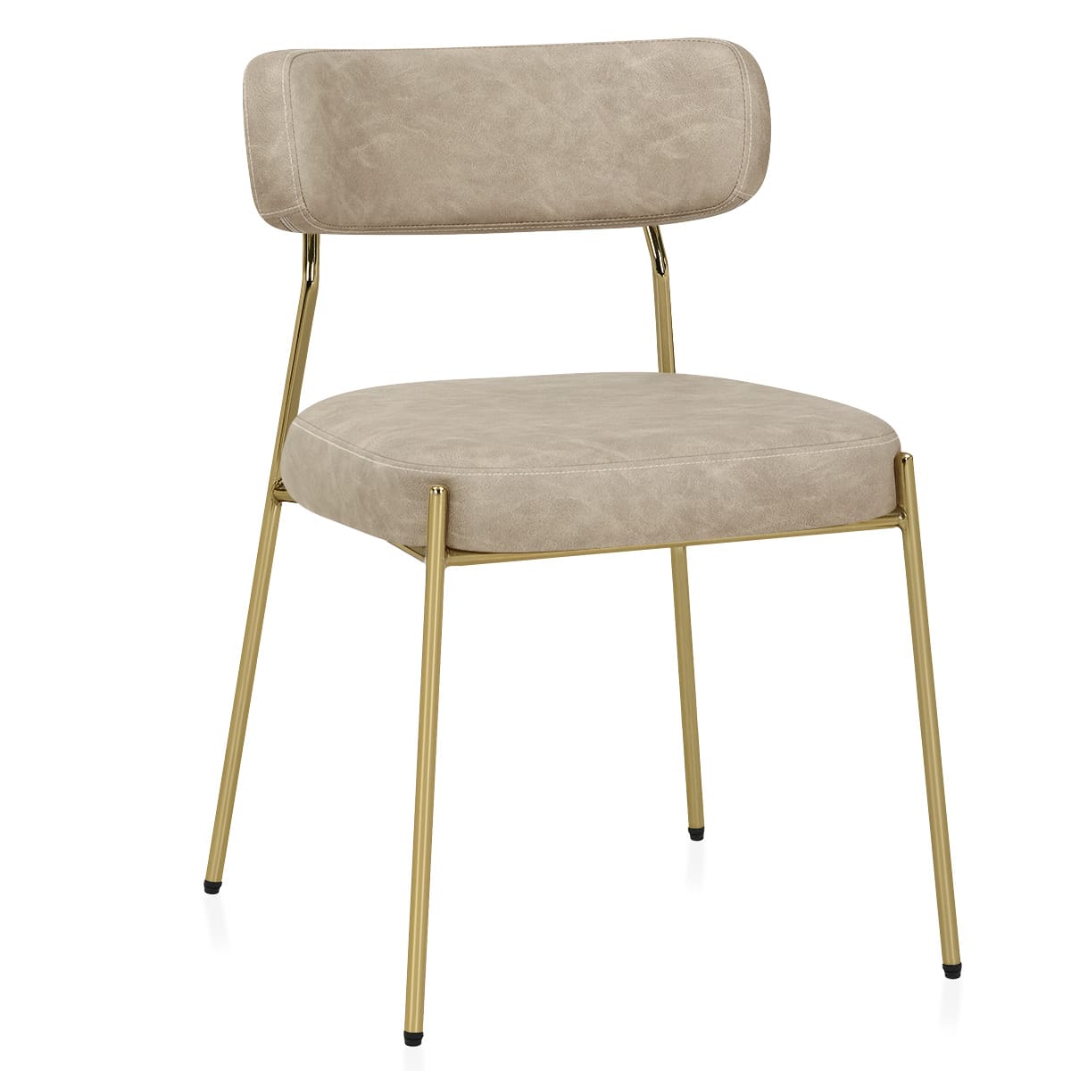 Sedia Ecopelle dorate - Diana Beige