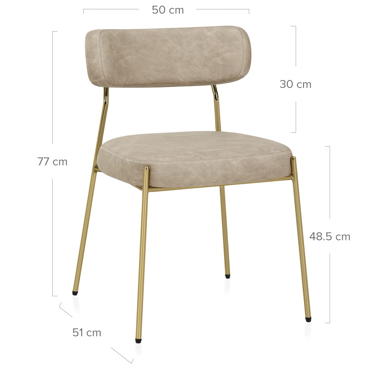 Sedia Ecopelle dorate - Diana Beige