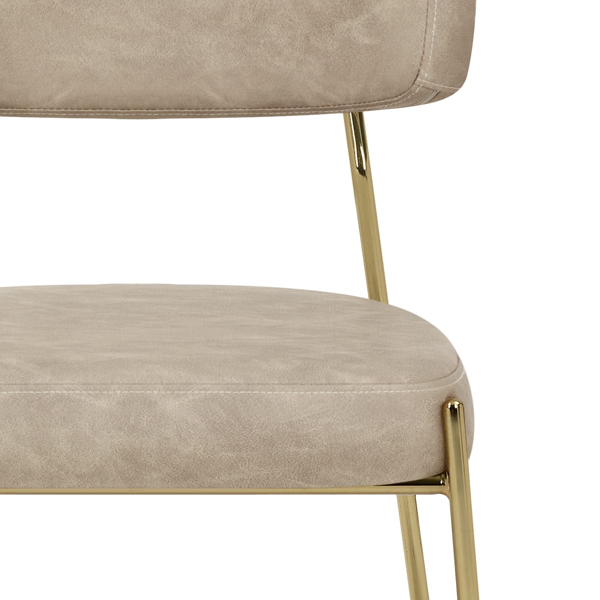 Sedia Ecopelle dorate - Diana Beige