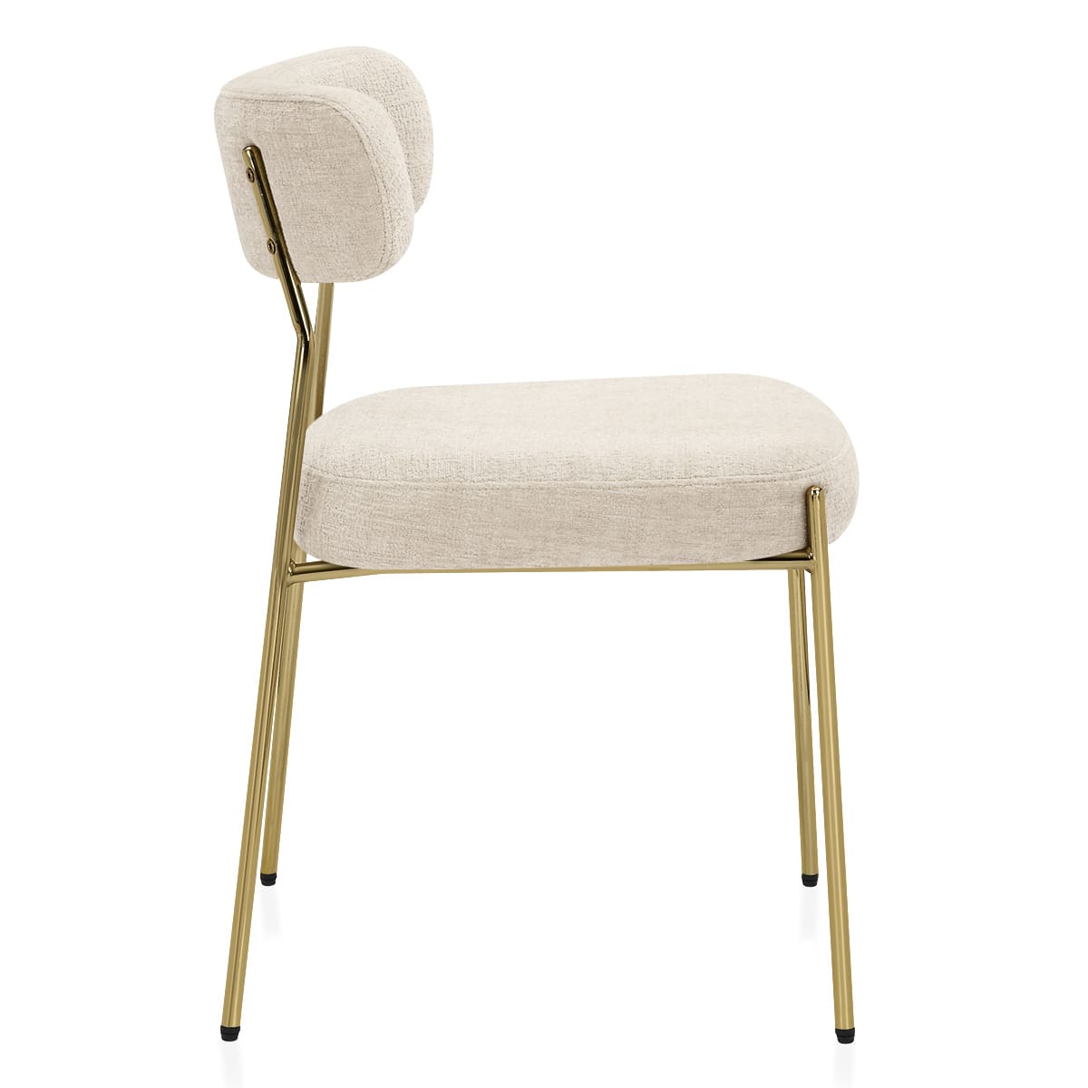 Stoff Esszimmerstuhl Gold - Diana Beige