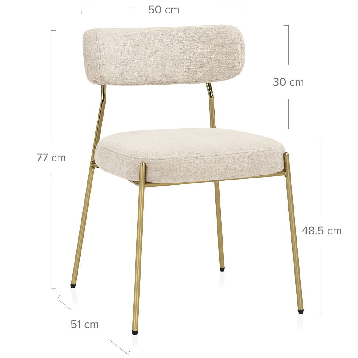 Stoff Esszimmerstuhl Gold - Diana Beige