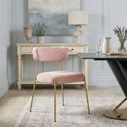 Stoff Esszimmerstuhl Gold - Diana Pink