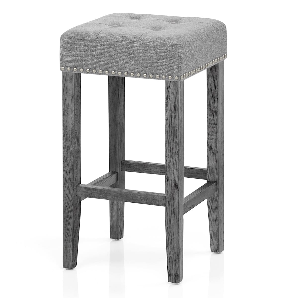 Sgabello Tessuto Legno - Dove Grigio