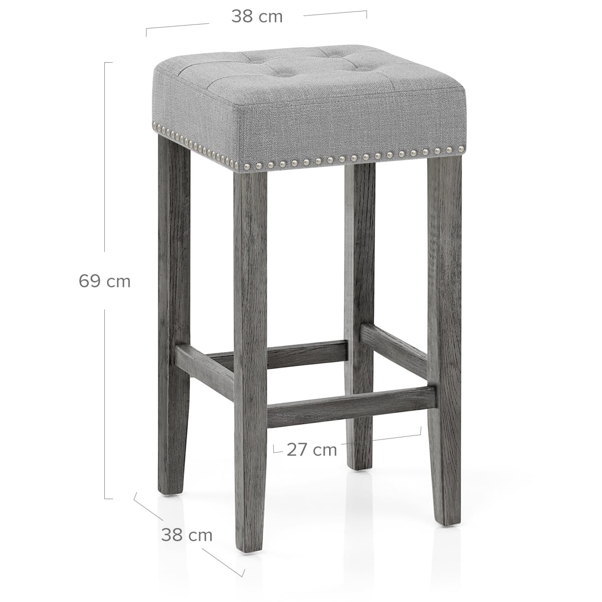Sgabello Tessuto Legno - Dove Grigio