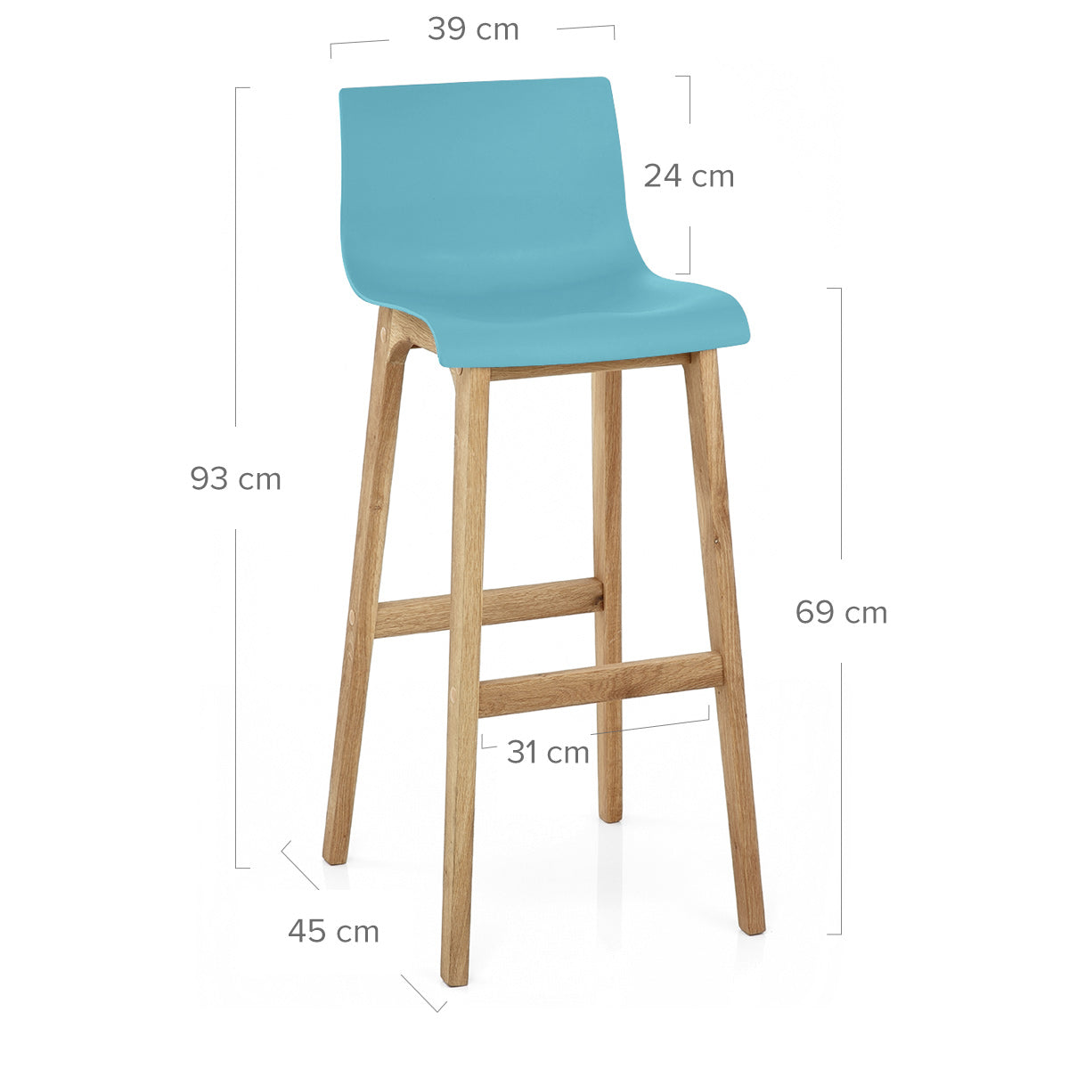Barhocker Eiche - Drift ABS Blau