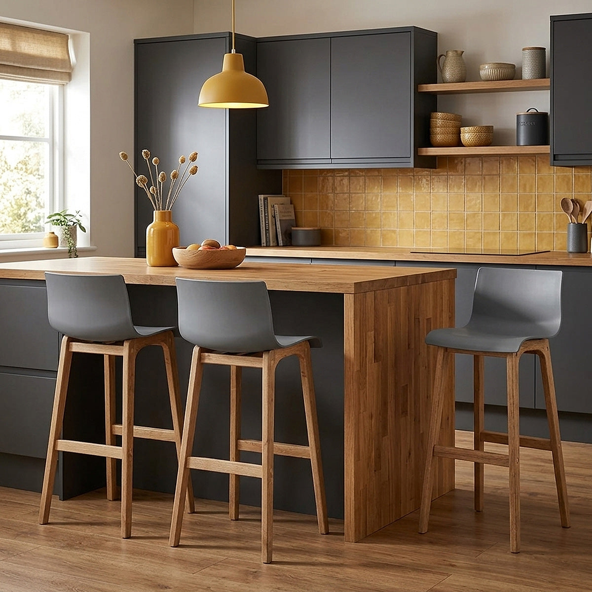 Barhocker Eiche - Drift ABS Dunkelgrau