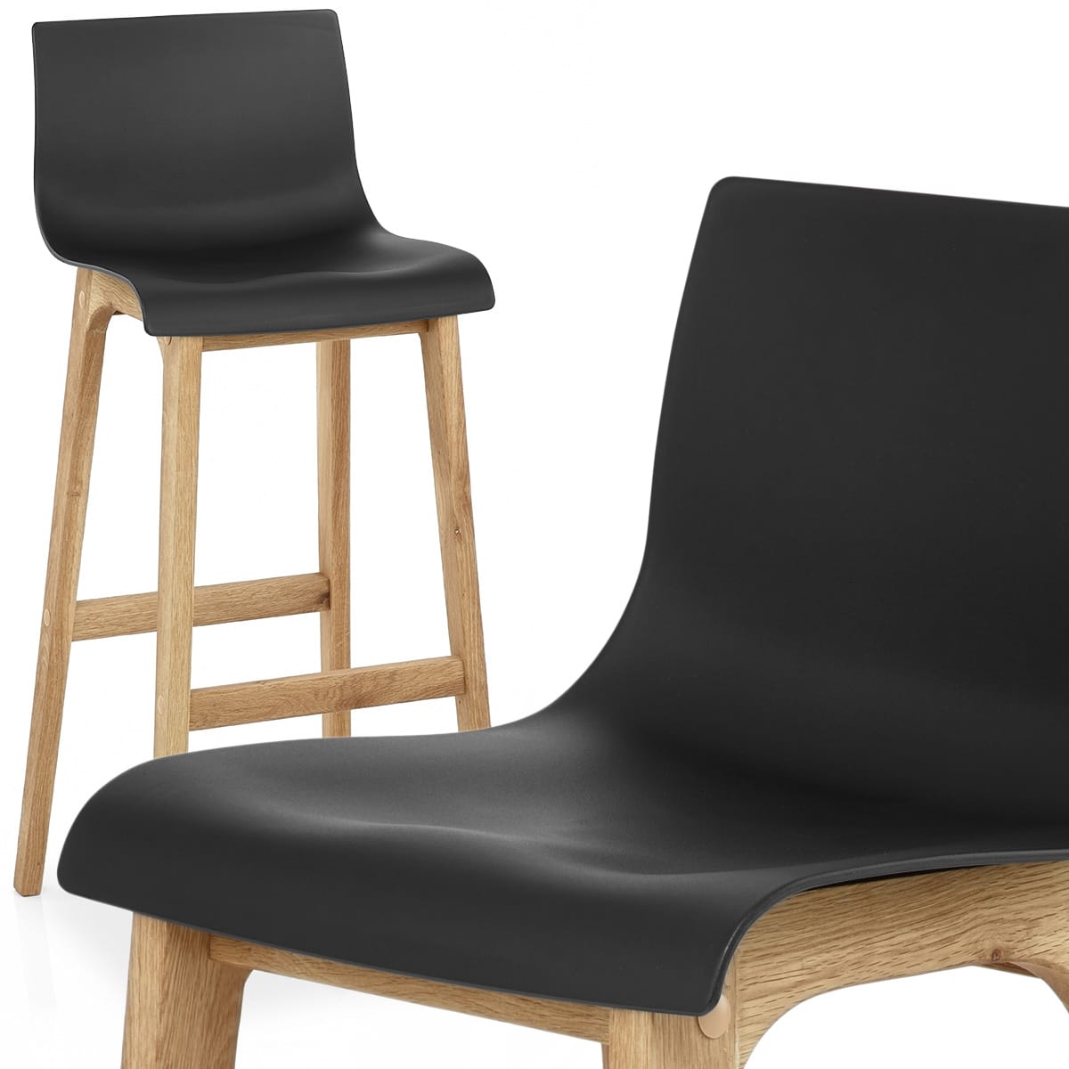 Sgabello Resina Legno - Drift ABS Nero