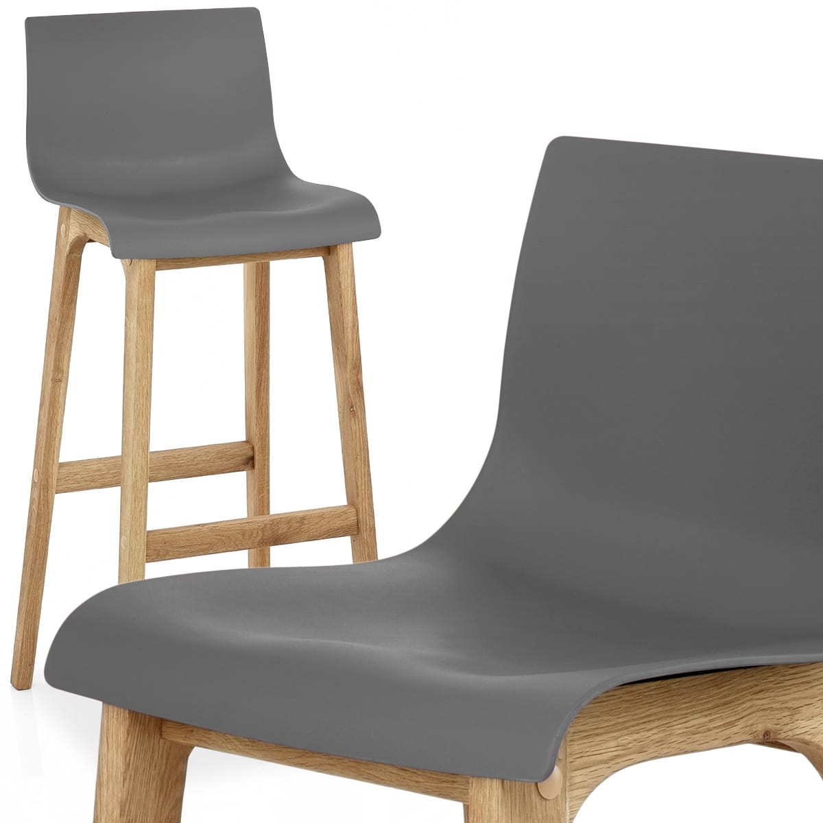Barhocker Eiche - Drift ABS Dunkelgrau