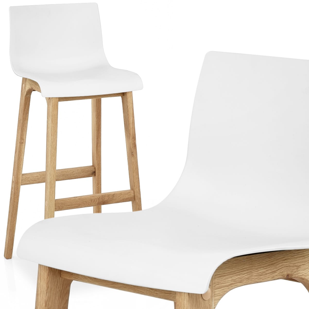 Barhocker Eiche - Drift ABS Weiß