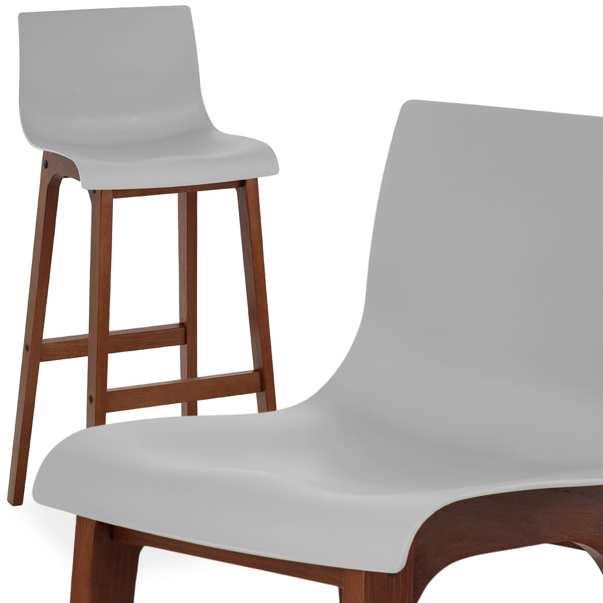 Barhocker Walnuss - Drift ABS Grau