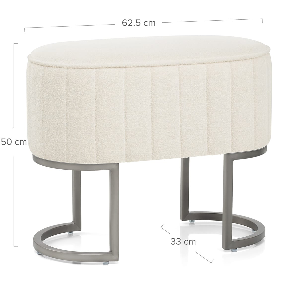 Stoffhocker Graphit - Duet Beige