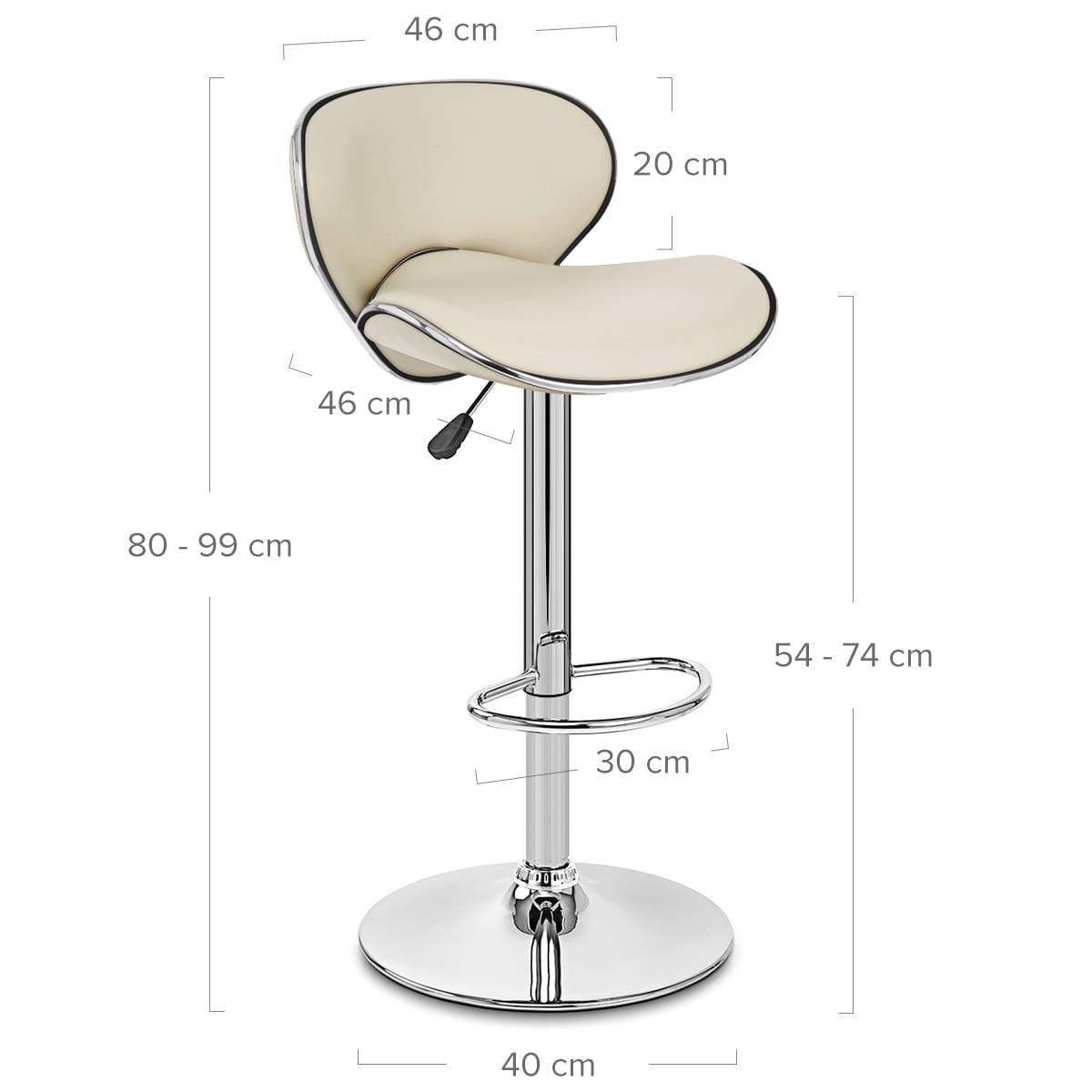 Kunstleder Barhocker Chrom - Felix Beige