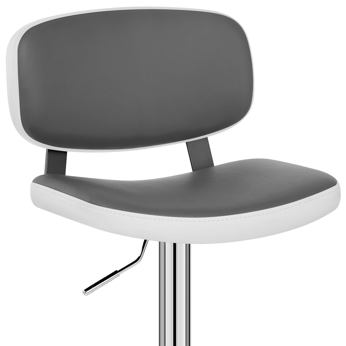 Sgabello Similpelle Cromato - Edge Grigio