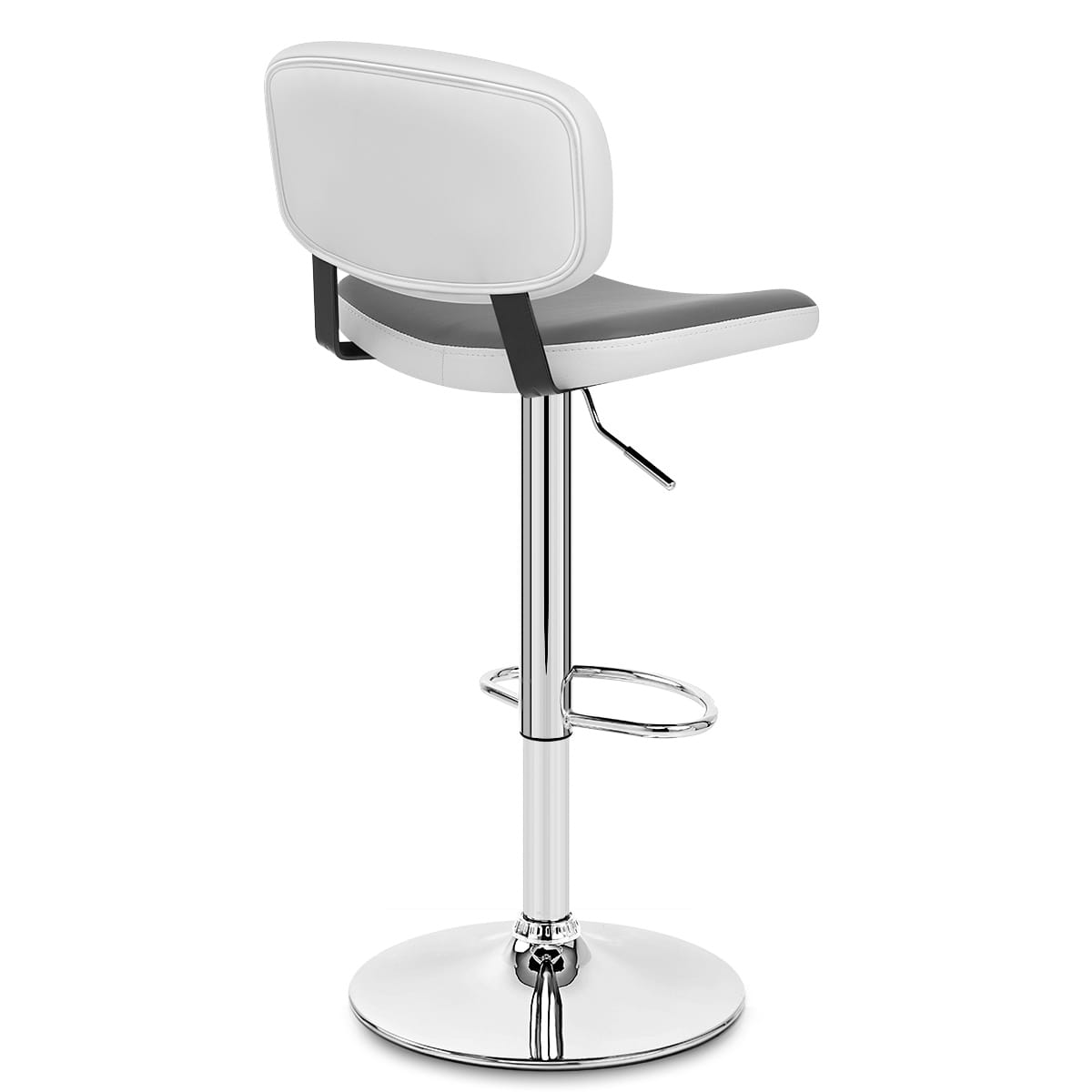 Sgabello Similpelle Cromato - Edge Grigio