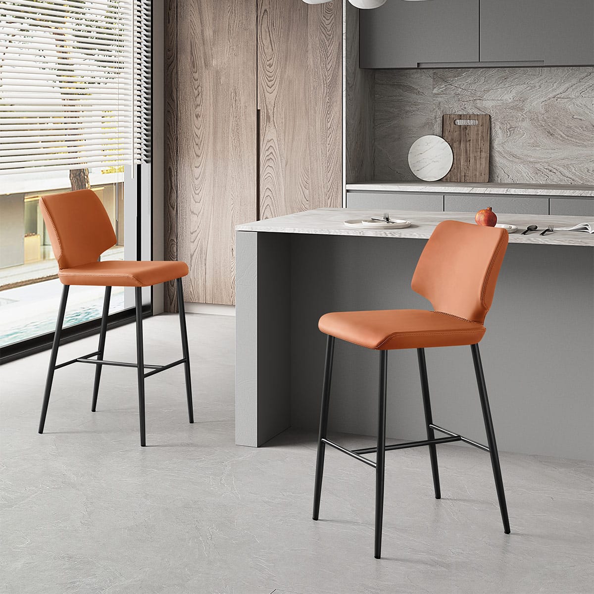 Sgabello Ecopelle - Elan Arancione
