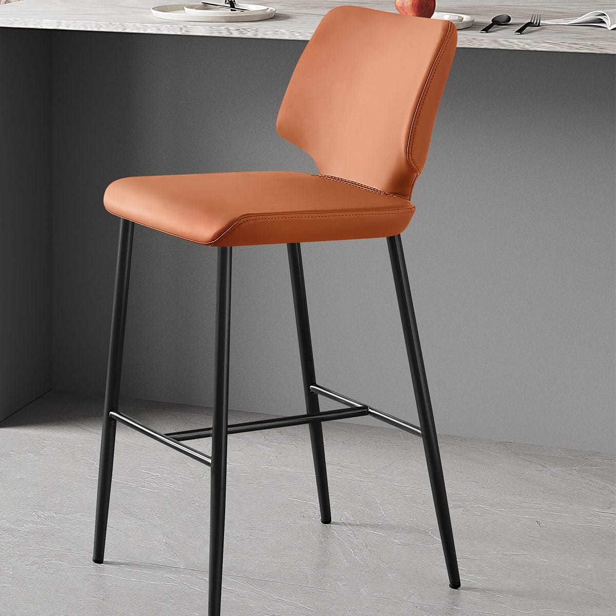 Sgabello Ecopelle - Elan Arancione