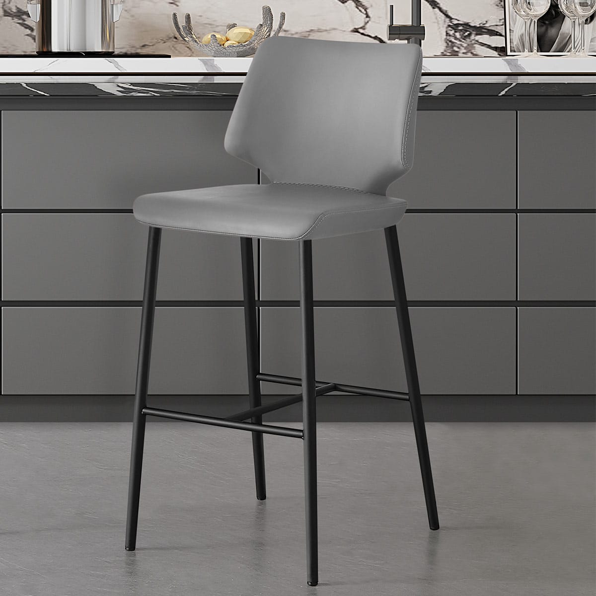 Sgabello Ecopelle - Elan Grigio