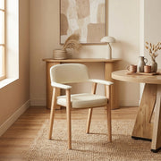 Echtleder Stuhl Eiche - Elba Beige