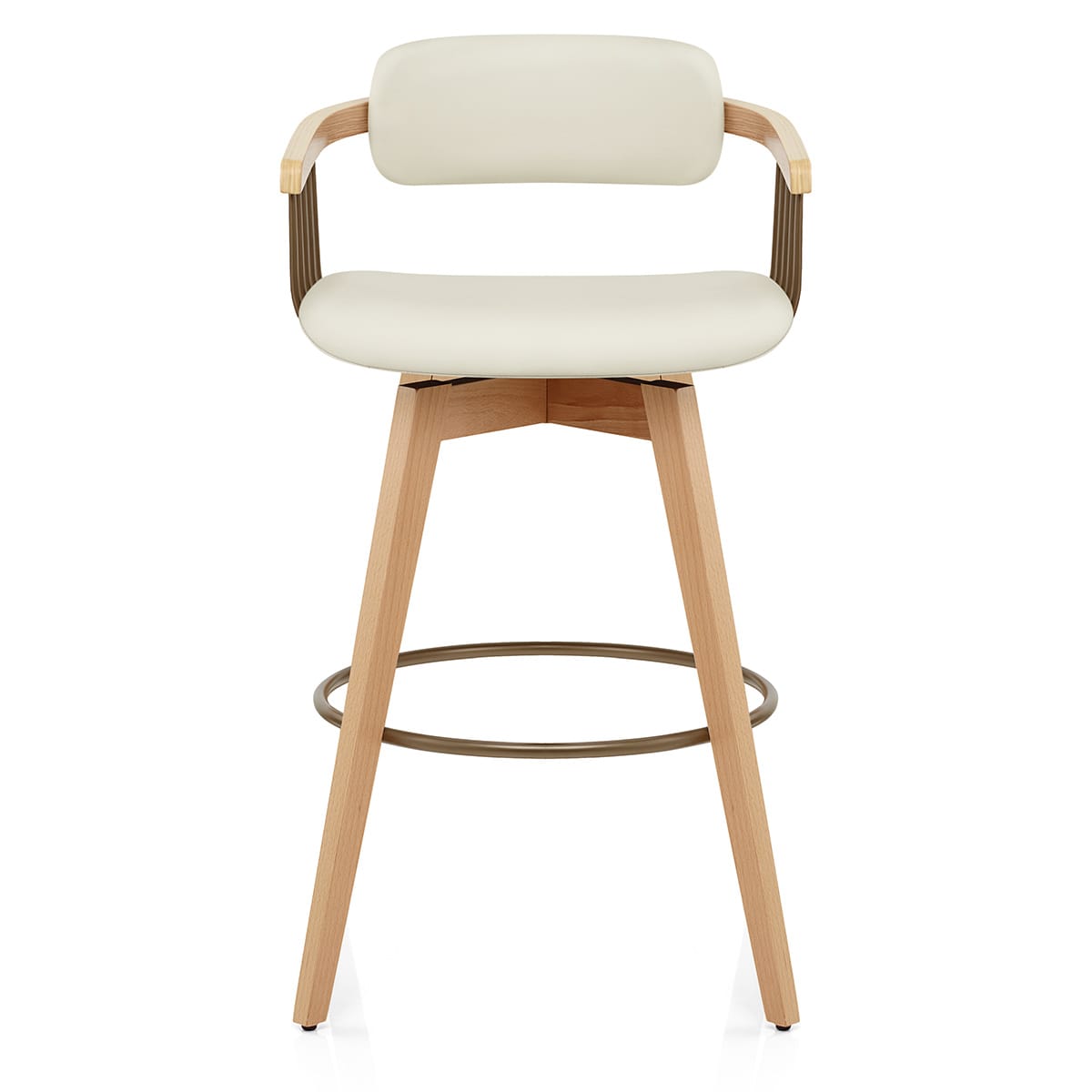 Eichen Barhocker Echtleder - Electra Beige