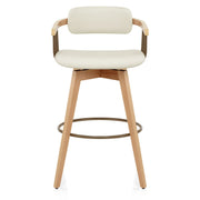 Eichen Barhocker Echtleder - Electra Beige