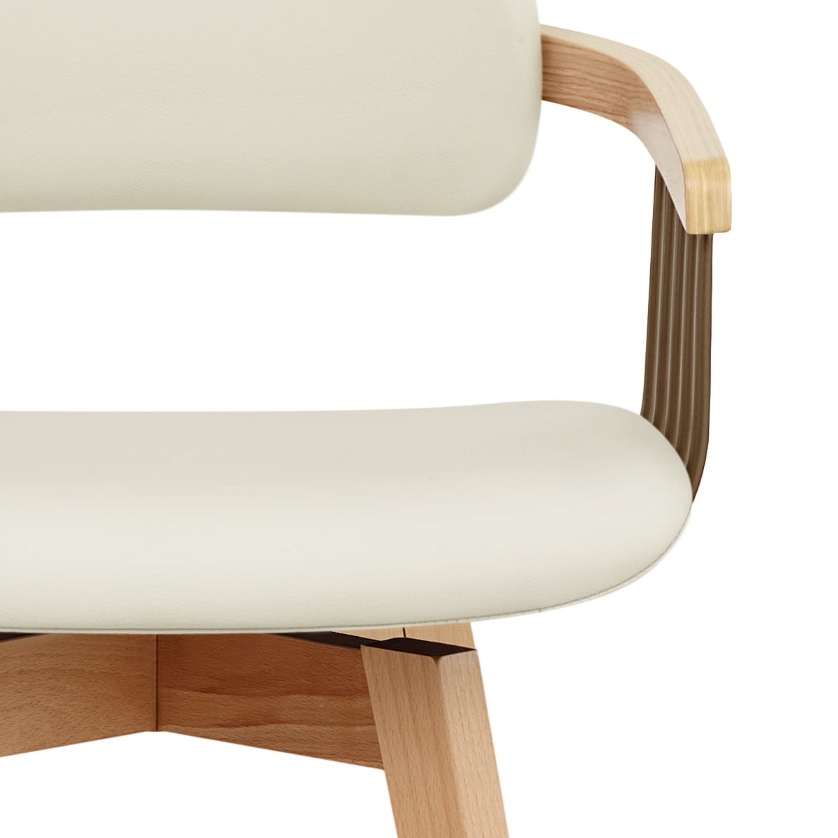 Eichen Barhocker Echtleder - Electra Beige