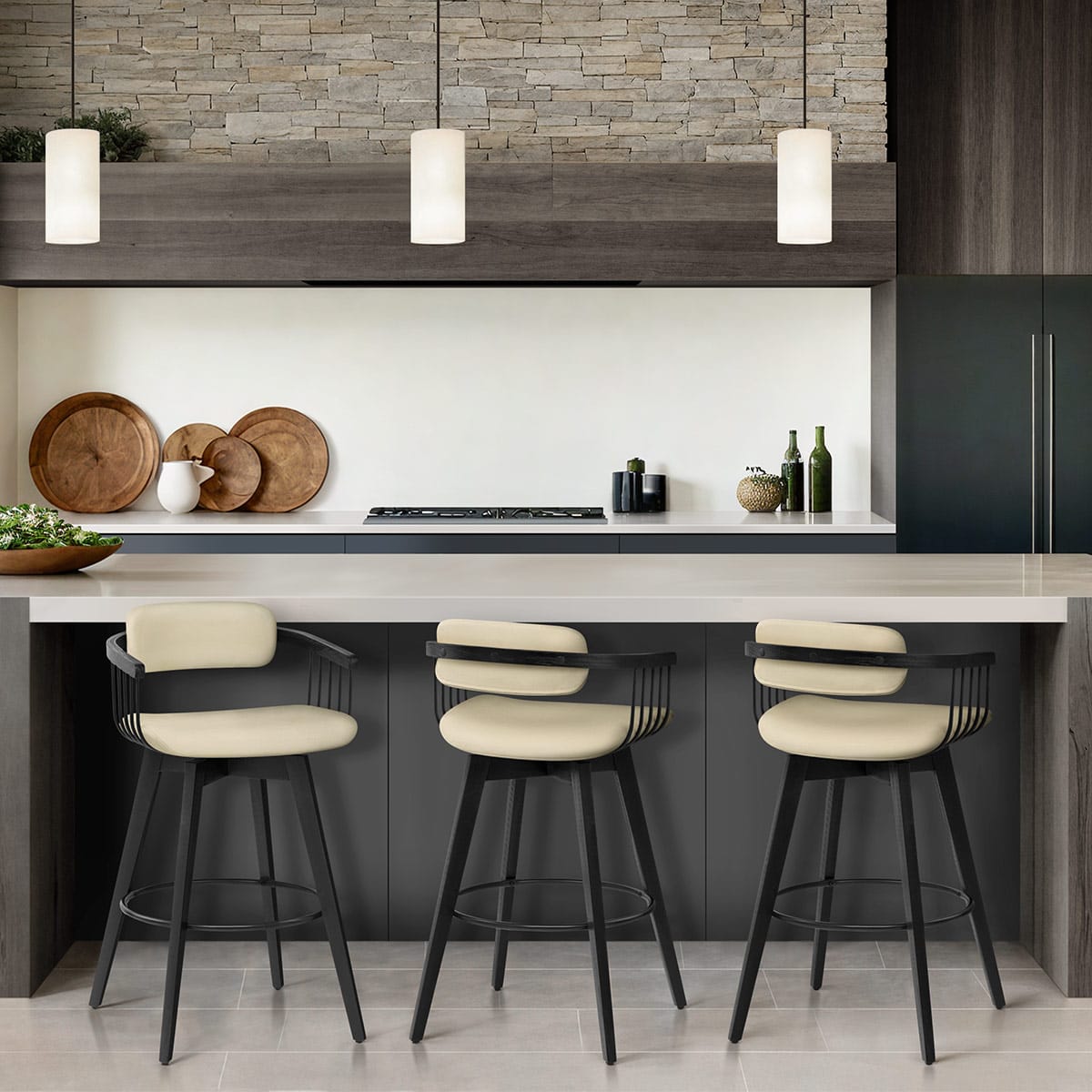 Barhocker Echtleder - Electra Beige