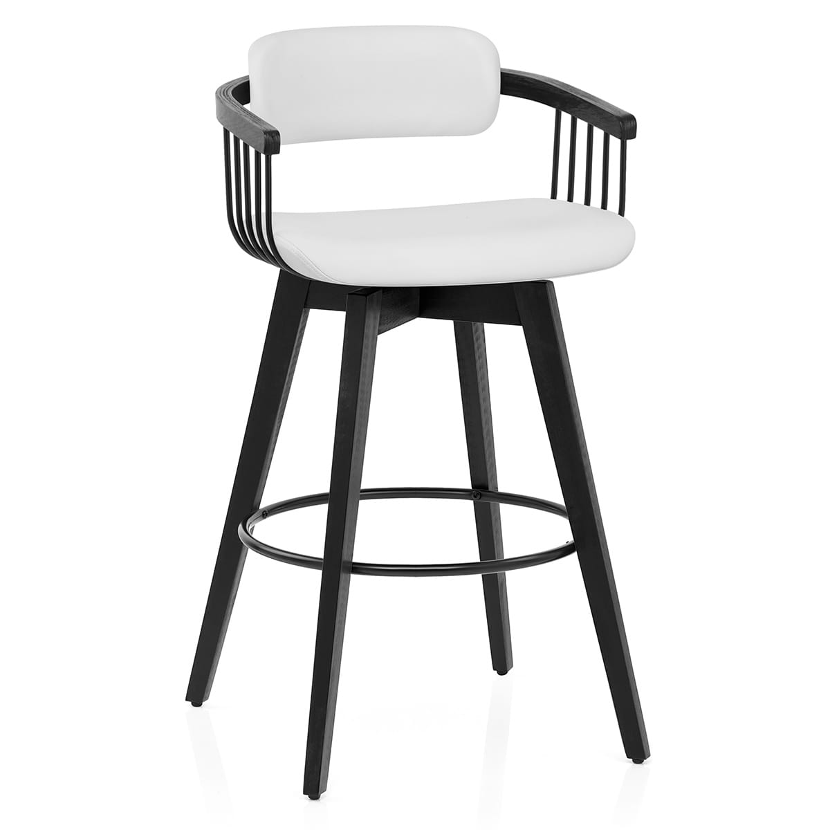 Sgabello Vera Pelle - Electra Bianco
