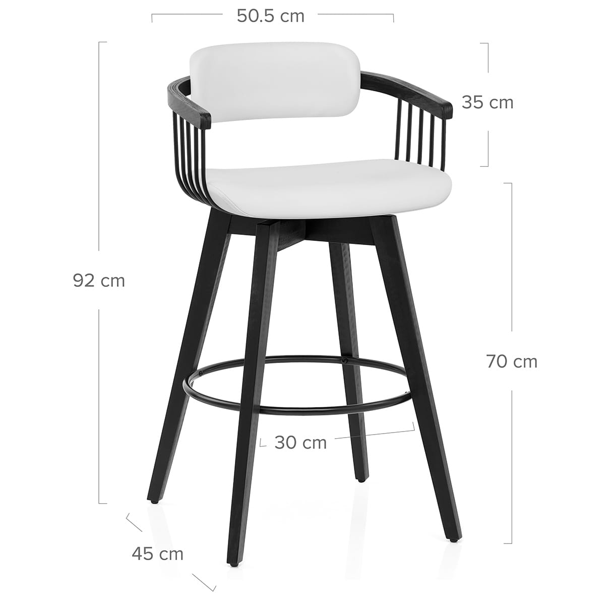 Sgabello Vera Pelle - Electra Bianco
