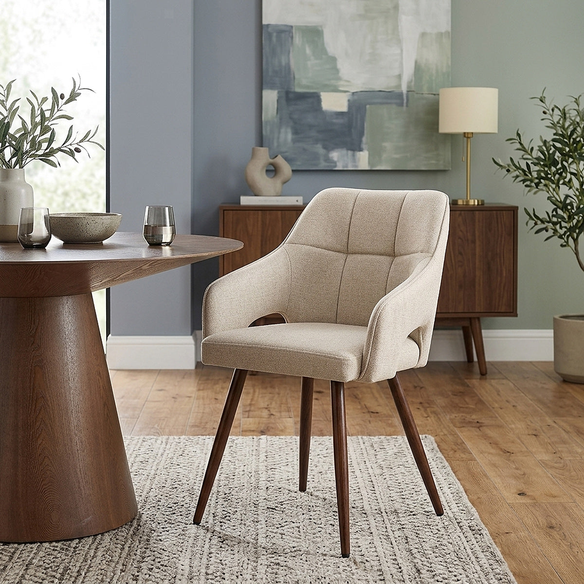 Stoff Esszimmerstuhl - Elio Beige