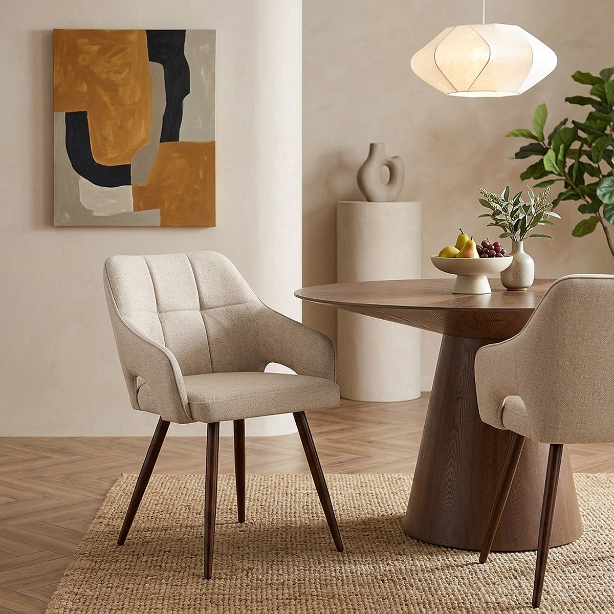 Stoff Esszimmerstuhl - Elio Beige